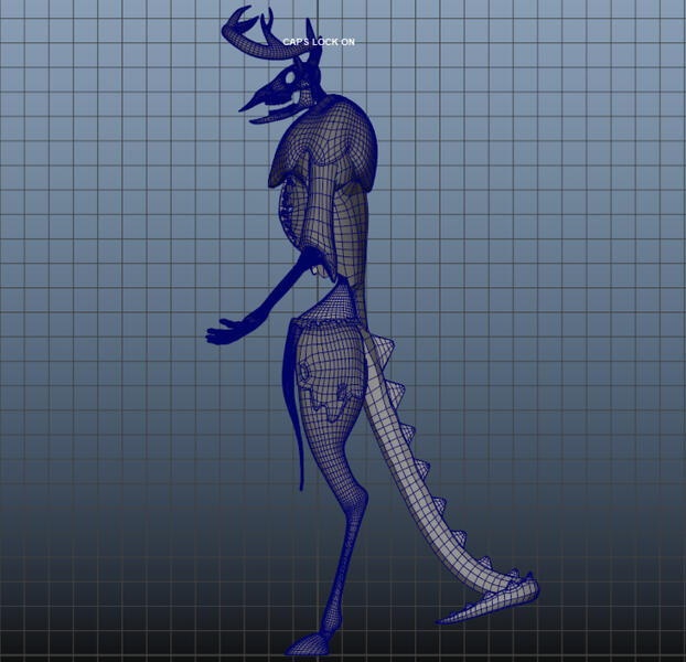 Wendigo Wireframe (Side)